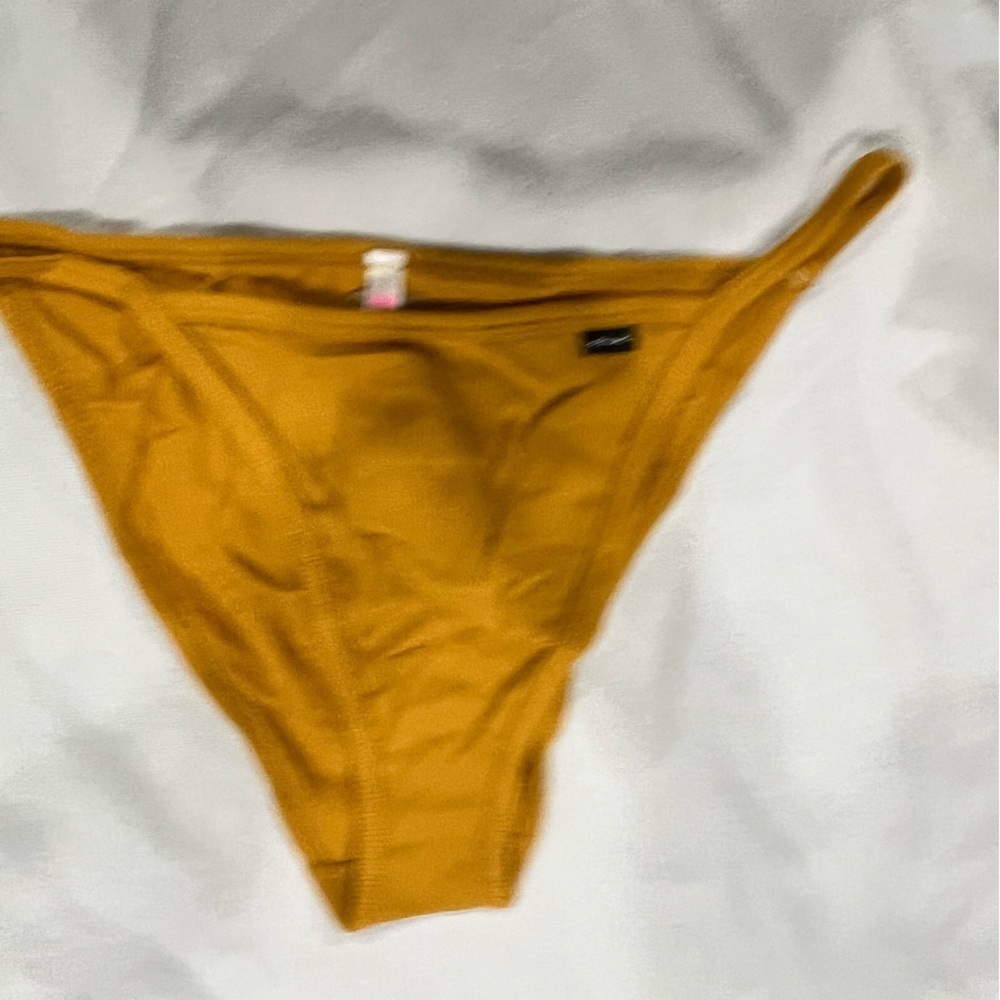 NEW NIP VS PINK victoria secret bikini panty underwear XL mustard yellow